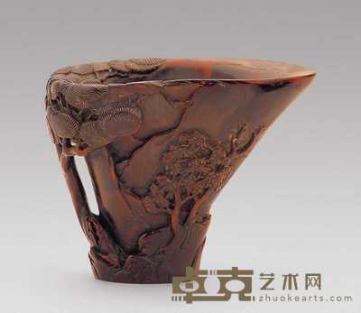明 犀角杯 口径11cm